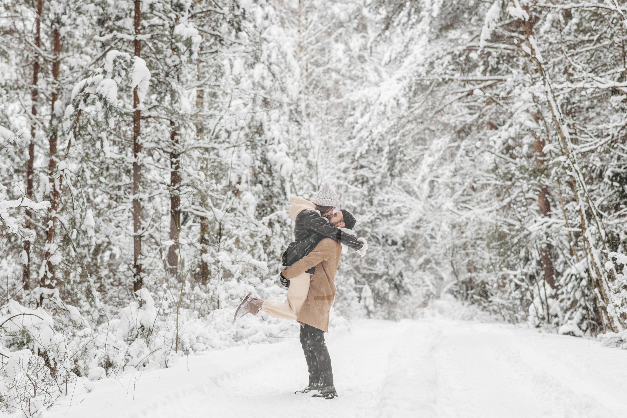 A couple in the snow